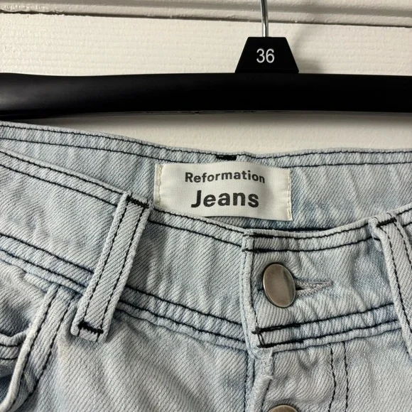 Reformation Olive Jean Light Wash Flare Jeans - Picture 3 of 11